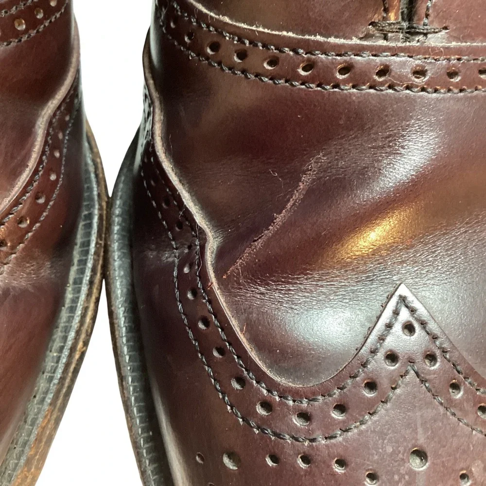 Dexter Wingtip Oxford Mens 10.5 N Burgundy Leather Classic Preppy Dress Shoes